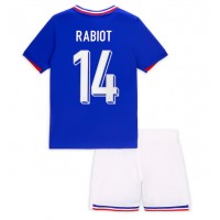 Camiseta Francia Adrien Rabiot #14 Primera Equipación Replica Eurocopa 2024 para niños mangas cortas (+ Pantalones cortos)